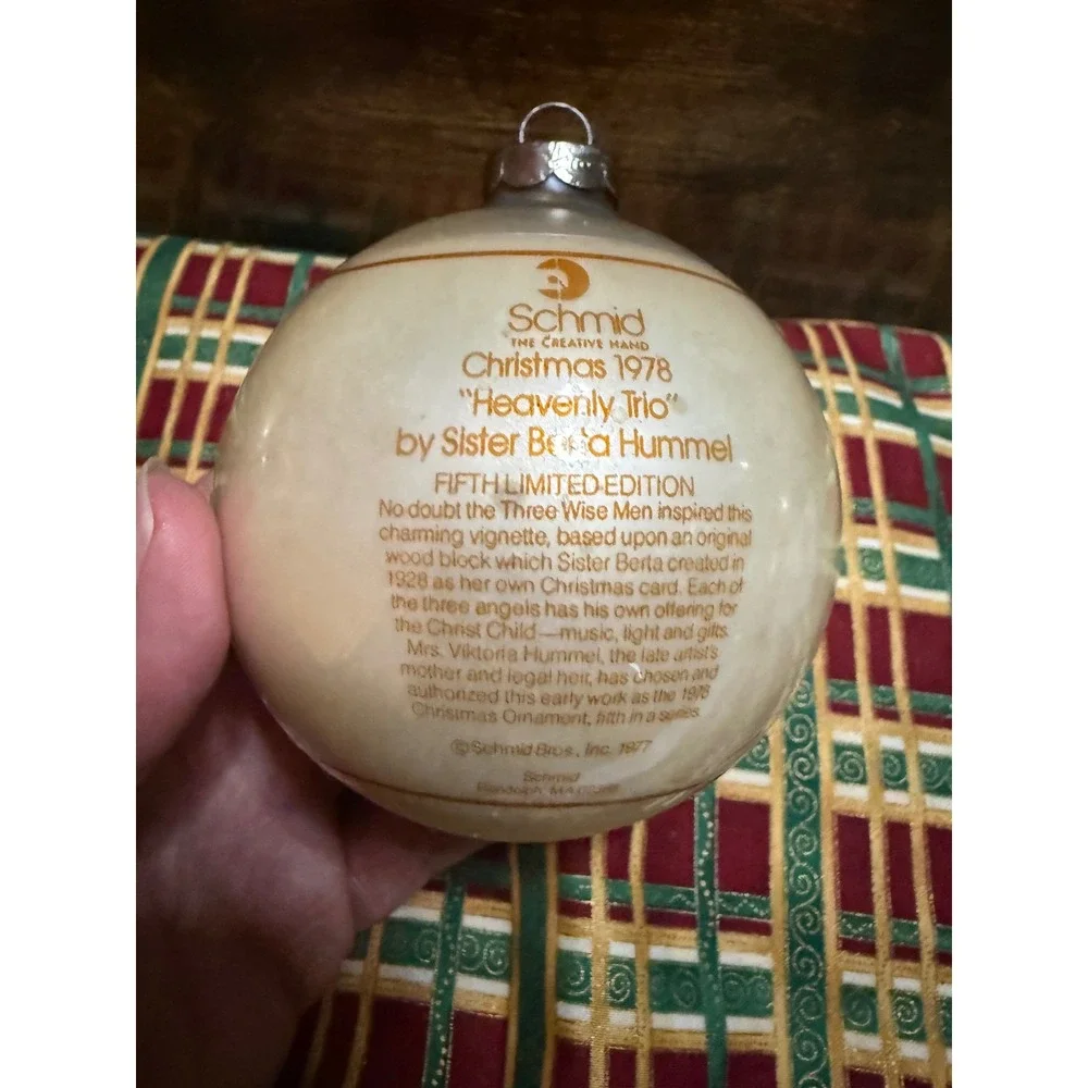 Vintage Sister Berta Hummel Christmas Ornaments 1975 1977 1978 Schmid Set of 3